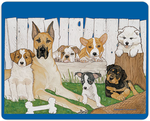 Dog Buddies Cutting Board Tempered Glass, Pet Placemat, 11.5" x 15.5" - Pipsqueakproductions