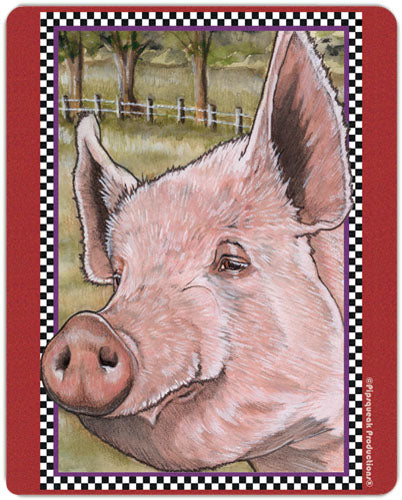 Pig Lover Cutting Board Tempered Glass, Pet Placemat, 11.5" x 15.5" - Pipsqueakproductions