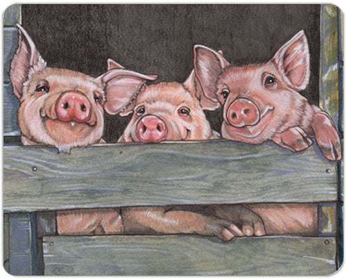 Pig Lover Cutting Board Tempered Glass, Pet Placemat, 11.5" x 15.5" - Pipsqueakproductions