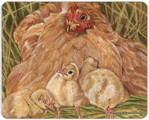 Chicken Buff Orpington Cutting Board Tempered Glass 8" x 10" - Pipsqueakproductions