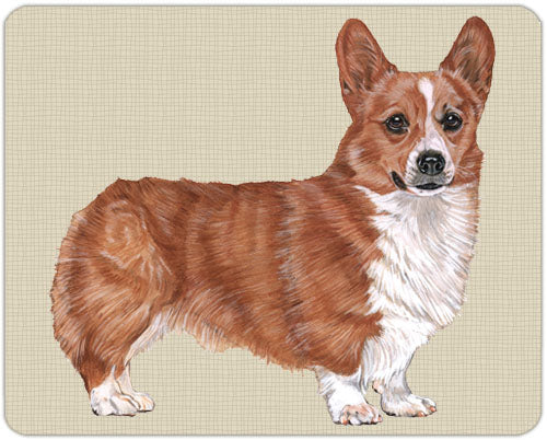 Corgi Welsh Pembroke Cutting Board Tempered Glass 8" x 10" - Pipsqueakproductions