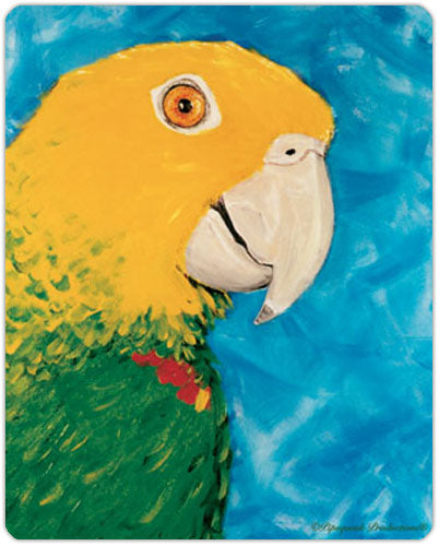 Amazon Parrot Cutting Board Tempered Glass, Pet Placemat, 11.5" x 15.5" - Pipsqueakproductions