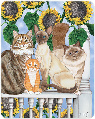 Cat Cutting Board Tempered Glass, Pet Placemat, 11.5" x 15.5" - Pipsqueakproductions