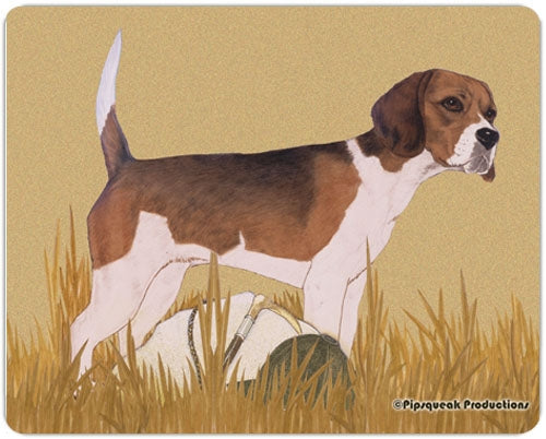 Beagle Dog Cutting Board Tempered Glass 8" x 11" - Pipsqueakproductions