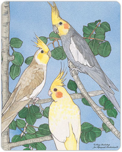 Cockatiel Cutting Board Tempered Glass, Pet Placemat, 11.5" x 15.5" - Pipsqueakproductions