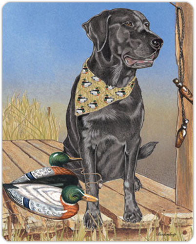 Labrador Black Lab Cutting Board Tempered Glass, Pet Placemat, 11.5" x 15.5" - Pipsqueakproductions