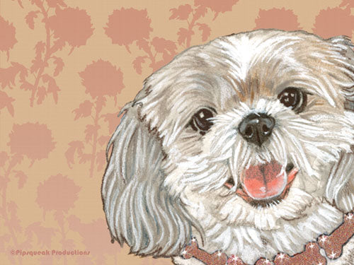 Shih Tzu Cutting Board Tempered Glass, Pet Placemat, 11.5" x 15.5" - Pipsqueakproductions