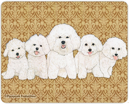 Bichon Frise Cutting Board Tempered Glass, Pet Placemat, 11.5" x 15.5" - Pipsqueakproductions