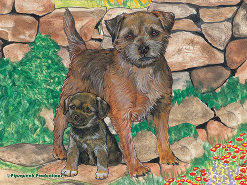 Border Terrier Cutting Board Tempered Glass, Pet Placemat, 11.5" x 15.5" - Pipsqueakproductions