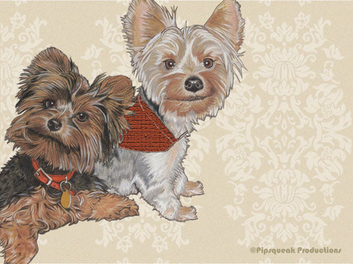 Yorkshire Terrier Yorkie Dog Cutting Board Tempered Glass, Pet Placemat, 11.5 “ x 15.5” - Pipsqueakproductions