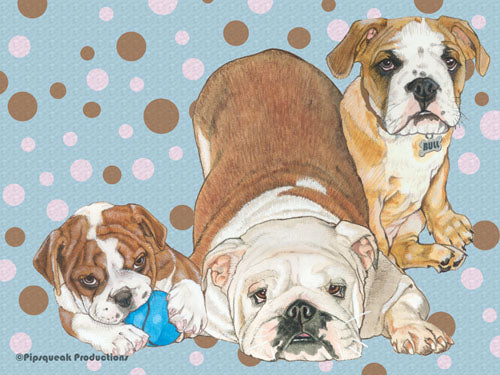 Bulldog Cutting Board Tempered Glass, Pet Placemat, 11.5" x 15.5" - Pipsqueakproductions