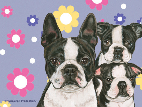 Boston Terrier Cutting Board Tempered Glass, Pet Placemat, 11.5" x 15.5" - Pipsqueakproductions