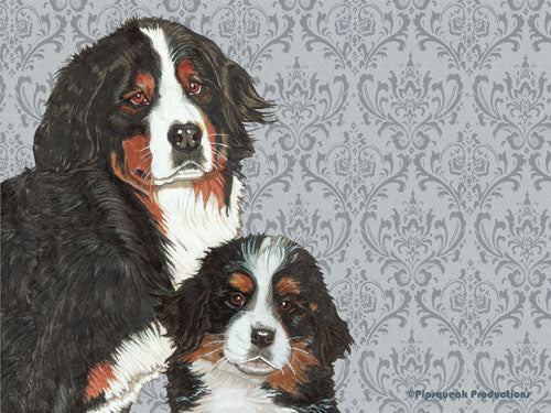 Bernese Mountain Dog Cutting Board Tempered Glass, Pet Placemat, 11.5" x 15.5" - Pipsqueakproductions