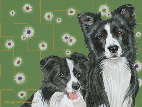 Border Collie Cutting Board Tempered Glass, Pet Placemat, 11.5" x 15.5" - Pipsqueakproductions