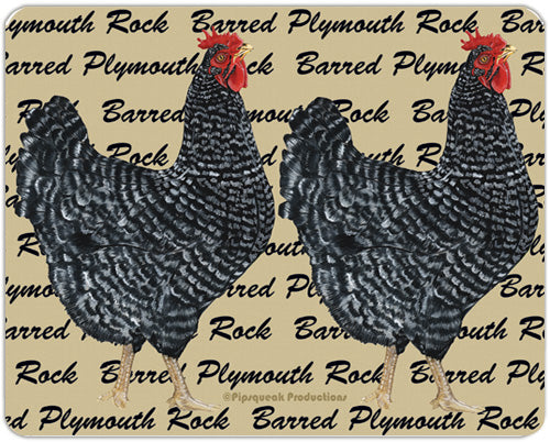 Chicken Barred Plymouth Rock Cutting Board Tempered Glass, Pet Placemat, 11.5 “ x 15.5” - Pipsqueakproductions