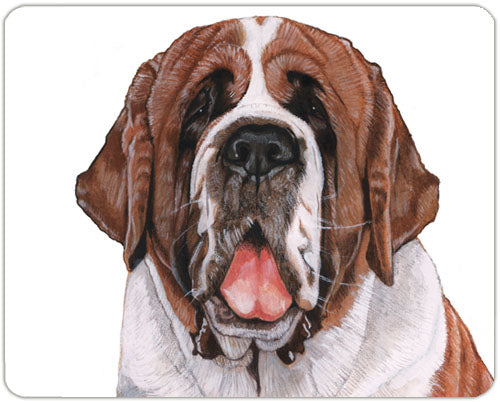 Saint Bernard Cutting Board Tempered Glass, Pet Placemat, 11.5 “ x 15.5” - Pipsqueakproductions
