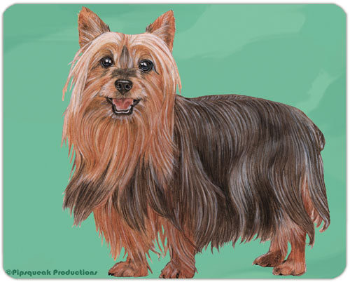 Silky Terrier Cutting Board Tempered Glass, Pet Placemat, 11.5 “ x 15.5” - Pipsqueakproductions