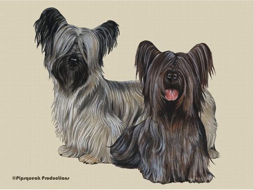 Skye Terrier Cutting Board Tempered Glass, Pet Placemat, 11.5 “ x 15.5” - Pipsqueakproductions