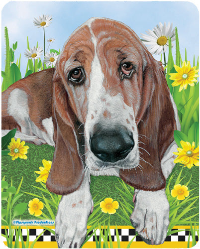 Basset Hound Cutting Board Tempered Glass, Pet Placemat, 11.5" x 15.5" - Pipsqueakproductions