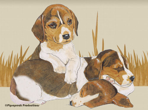 Beagle Cutting Board Tempered Glass, Pet Placemat, 11.5" x 15.5" - Pipsqueakproductions