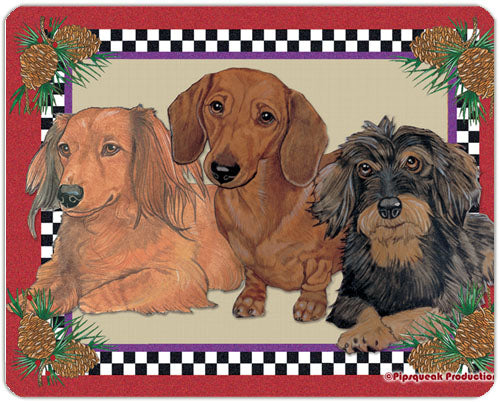 Dachshund Cutting Board Tempered Glass, Pet Placemat, 11.5" x 15.5" - Pipsqueakproductions