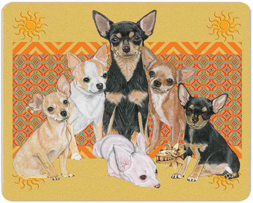 Chihuahua Cutting Board Tempered Glass, Pet Placemat, 11.5" x 15.5" - Pipsqueakproductions
