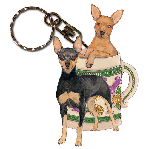 Miniature Pinscher Keychain Wooden - Pipsqueakproductions