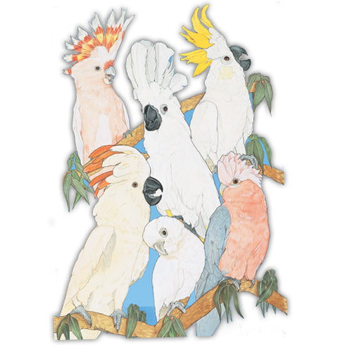 Cockatoo Parrot Magnet Wooden - Pipsqueakproductions