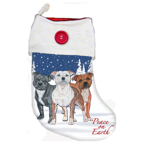 Staffordshire Bull Terrier Staffie Dog Christmas Stocking - Pipsqueakproductions