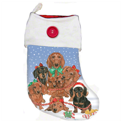 Dachshund Doxie Dog Christmas Stocking - Pipsqueakproductions
