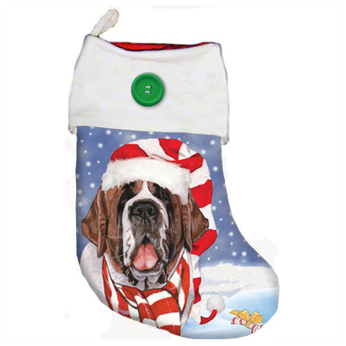 Saint Bernard Christmas Stocking - Pipsqueakproductions