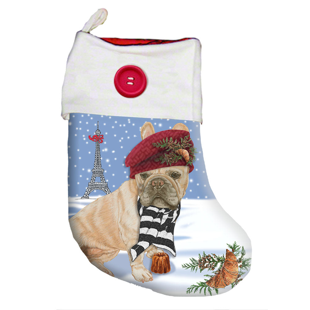 French Bulldog Fawn Frenchie Christmas Stocking - Pipsqueakproductions