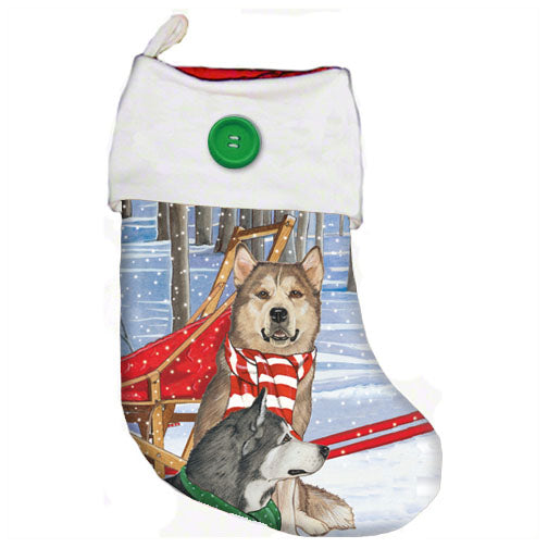 Alaskan Malamute Christmas Stocking - Pipsqueakproductions