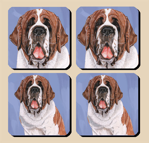 Saint Bernard Rubber Coasters Set of 4 - Pipsqueakproductions
