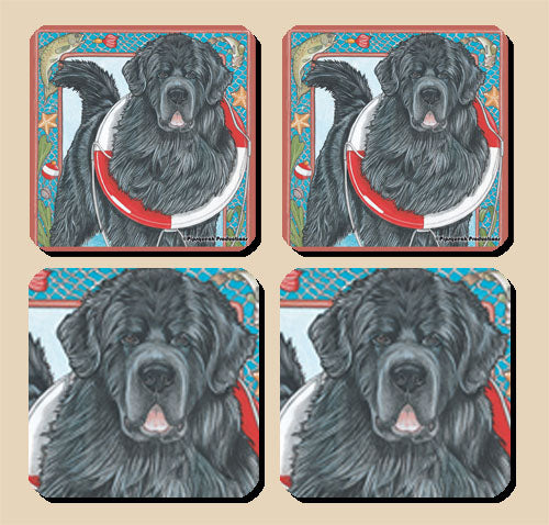 Newfoundland Newfie Rubber Coasters Set of 4 - Pipsqueakproductions