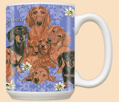 Dachshund Ceramic Coffee Mug Tea Cup 15 oz - Pipsqueakproductions