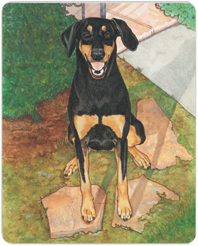 Doberman Cutting Board Tempered Glass, Pet Placemat, 11.5" x 15.5" - Pipsqueakproductions