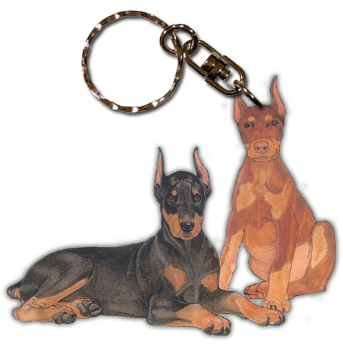 Doberman Keychain Wooden - Pipsqueakproductions
