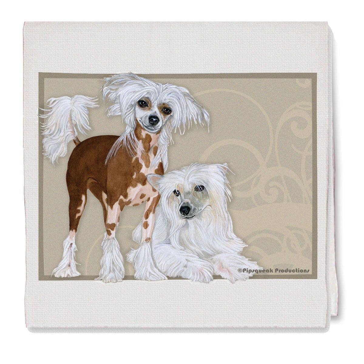 Chinese Crested Decorative Cotton Kitchen Dish Towel, Pet Gift - Pipsqueakproductions