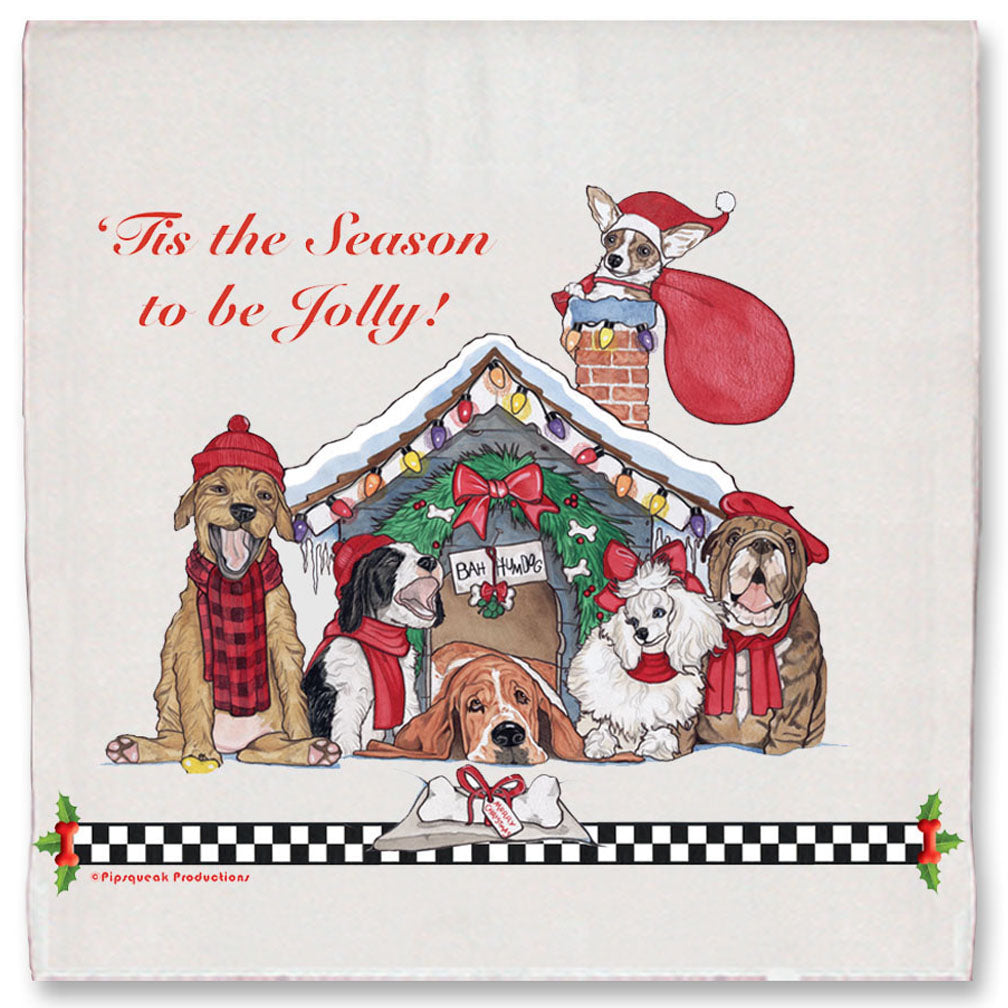 Dog Group Bah Humdog Christmas Kitchen Towel Holiday Pet Gifts - Pipsqueakproductions