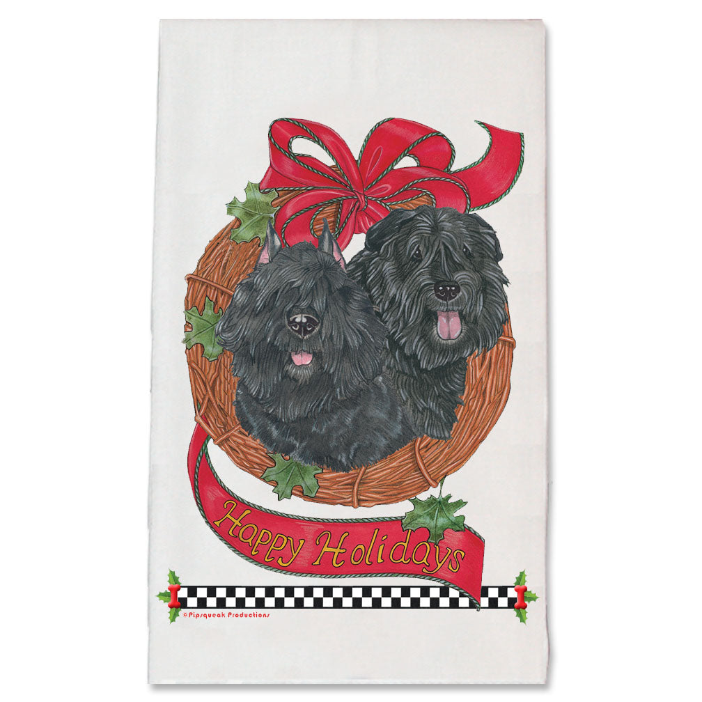 Bouvier des Flandres Christmas Kitchen Towel Holiday Pet Gifts - Pipsqueakproductions