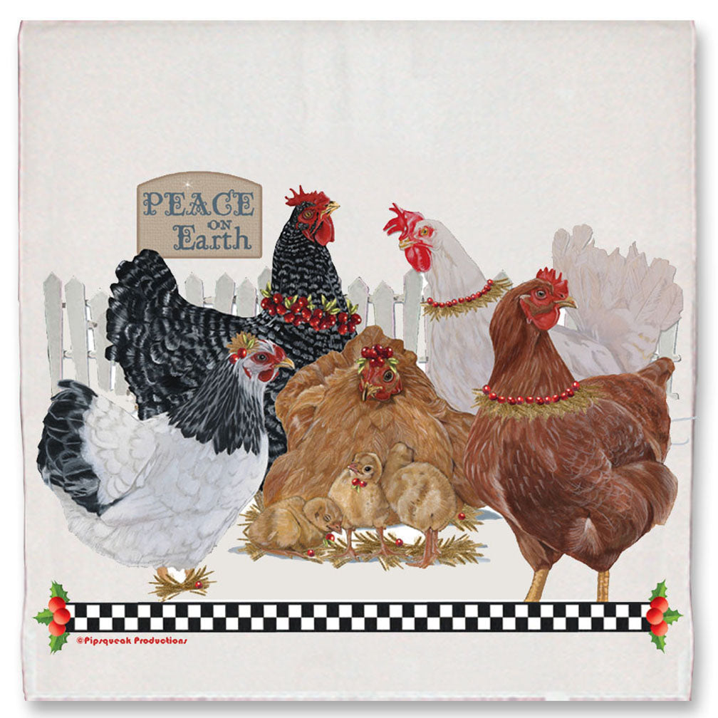 Chicken Farm Group Christmas Kitchen Towel Holiday Pet Gifts - Pipsqueakproductions