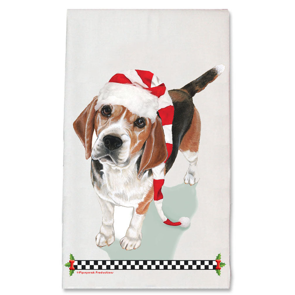 Beagle Christmas Kitchen Towel Holiday Pet Gifts - Pipsqueakproductions
