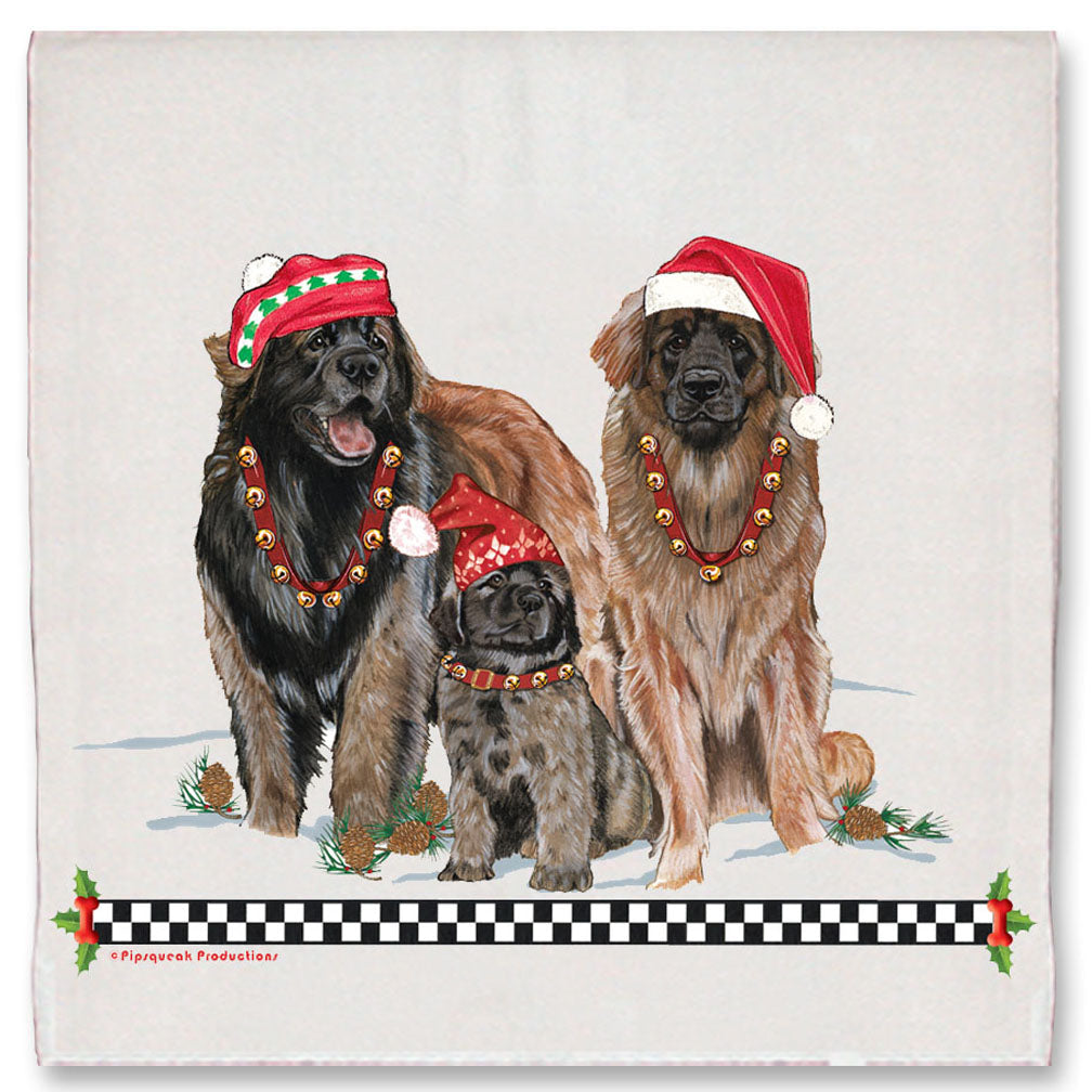 Leonberger Christmas Kitchen Towel Holiday Pet Gifts - Pipsqueakproductions