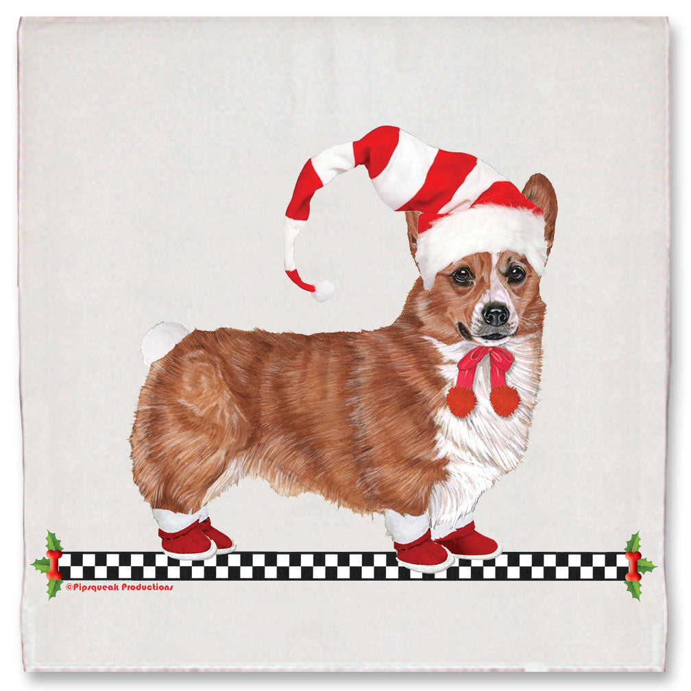 Corgi Welsh Pembroke Dog Christmas Kitchen Towel Holiday Pet Gifts - Pipsqueakproductions
