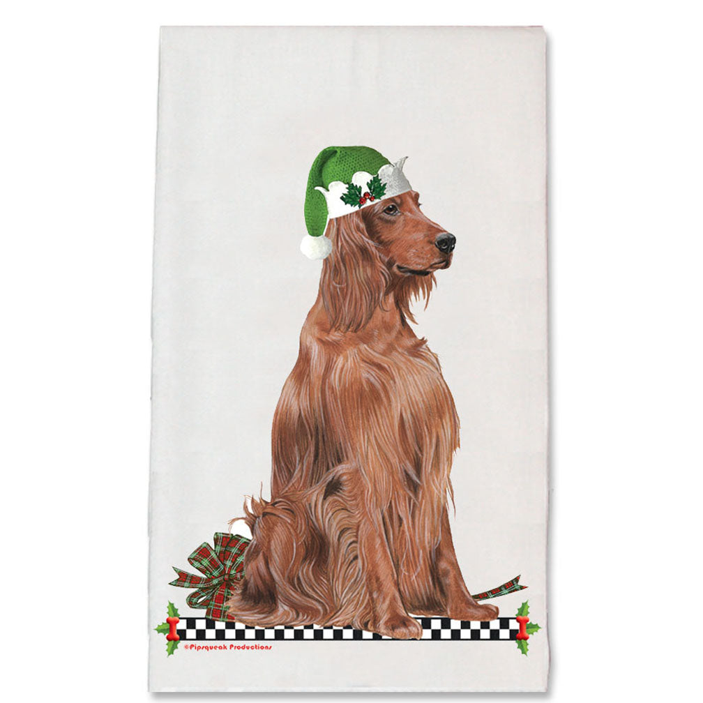 Irish Setter Christmas Kitchen Towel Holiday Pet Gifts - Pipsqueakproductions