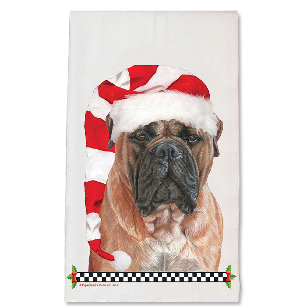 Bullmastiff Christmas Kitchen Towel Holiday Pet Gifts - Pipsqueakproductions