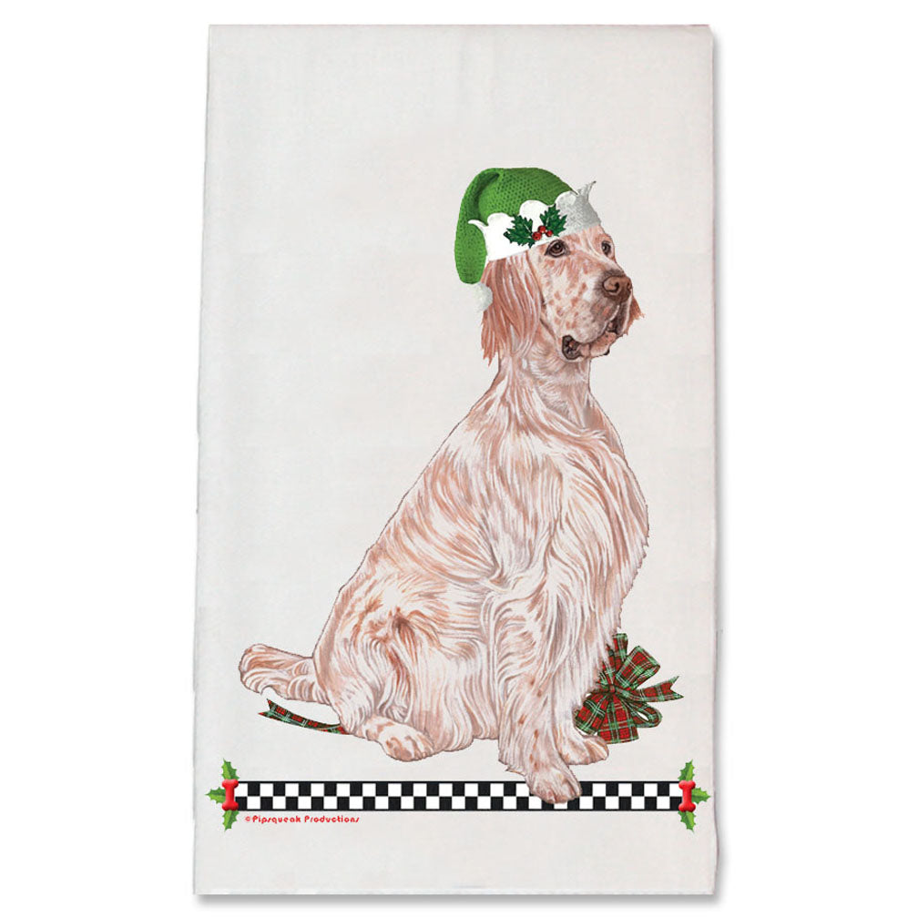 English Setter Christmas Kitchen Towel Holiday Pet Gifts - Pipsqueakproductions