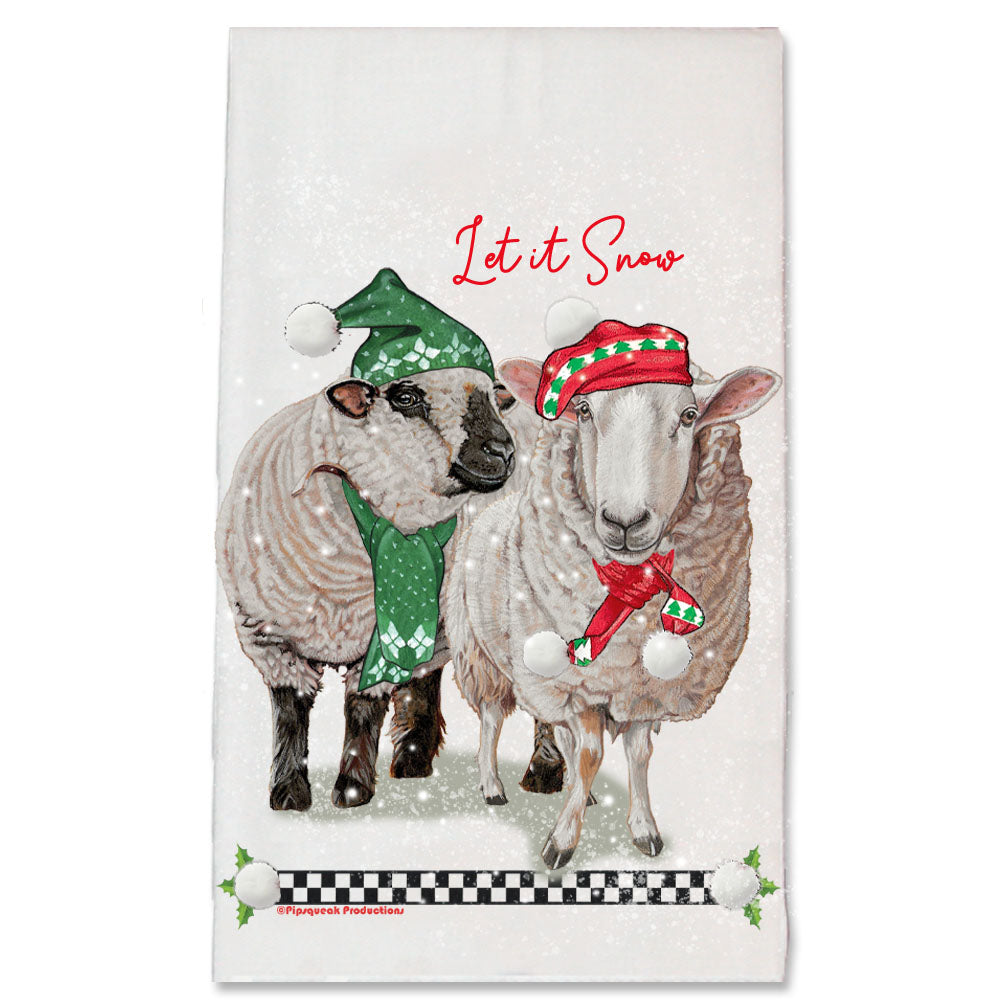 Sheep Cheviot And Hampshire Sheep Christmas Kitchen Towel Holiday Pet Gift - Pipsqueakproductions