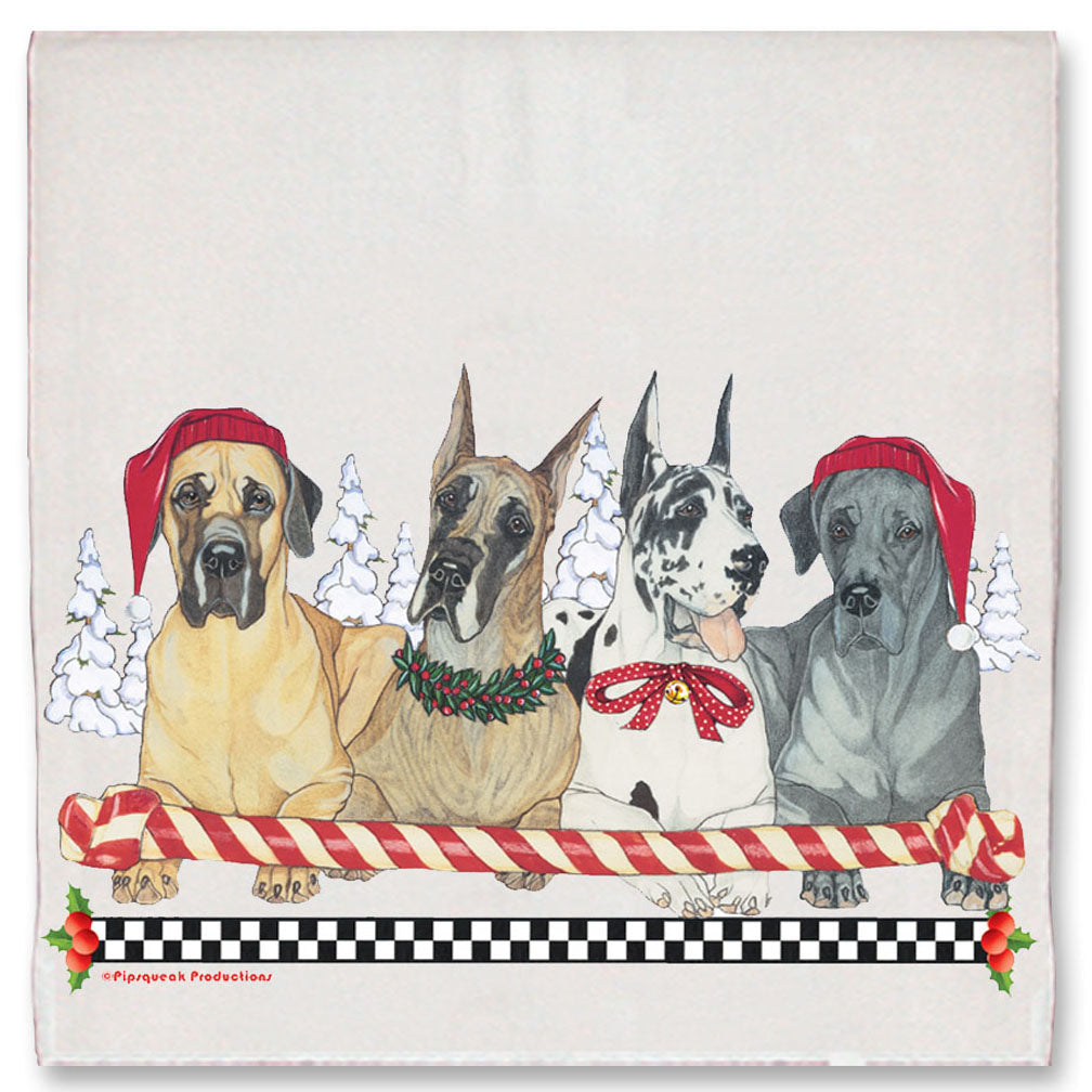 Great Dane Christmas Kitchen Towel Holiday Pet Gifts - Pipsqueakproductions